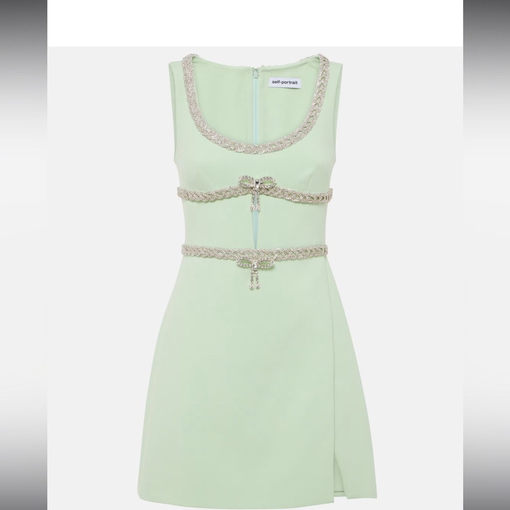 Self-Portrait Mint Pastel Green Bow Dress